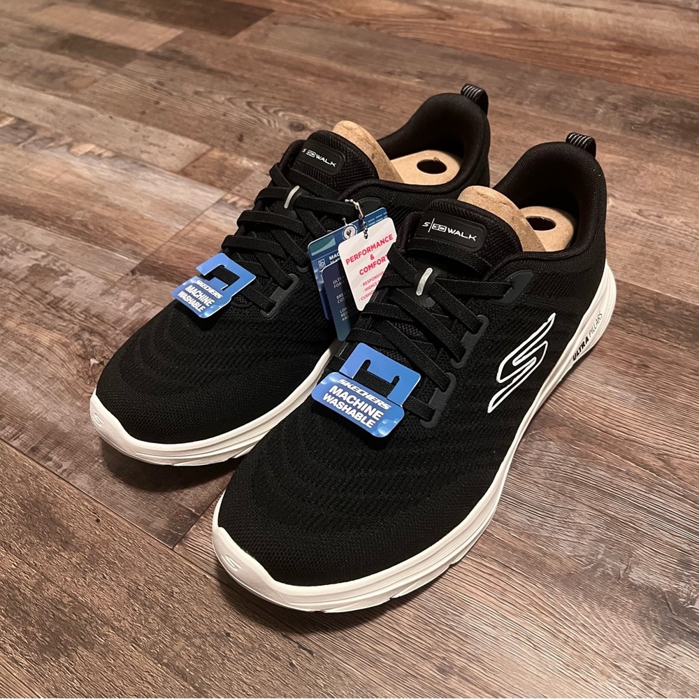 Skechers GO WALK 8 - Day men's walking shoes in black and white.